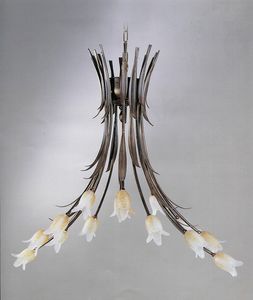744114, Chandelier with flower-shaped diffusers