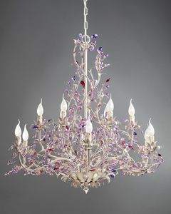 912112/V, Chandelier with decorative crystals