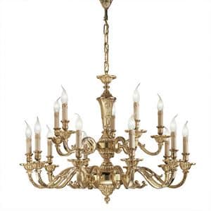 Art. 098/10+5, Classic chandelier with 15 lights, in French gold