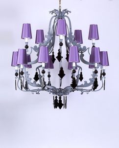 Art. 1001-15-00, Chandelier with purple lampshades