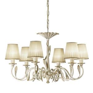 Art. 1038/6, Chandelier with 6 lampshades, in luxurious classical style