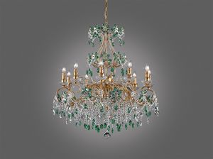 Art. 1457/10, Chandelier with colored crystal pendants