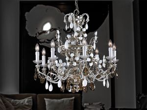 Art. 1461/8, Chandelier with white and smoked colored crystals