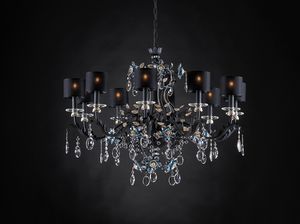 Art. 1474/10, Black finish chandelier, with crystals