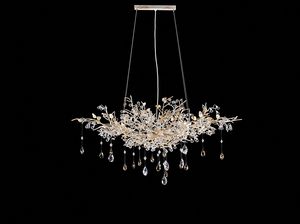 Art. 1482/S8, Elegant suspension lamp, with crystal pendants