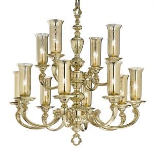 Art. 259/8+4, Hanging chandelier, with gilded glass