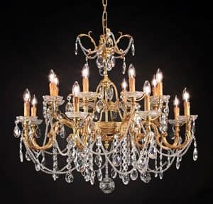 Art. 680/8+8, Luxurious chandelier with crystal decorations