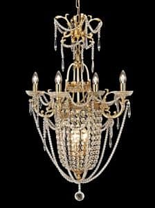 Art. 680 CR 4+3, Precious chandelier made of brass and crystal