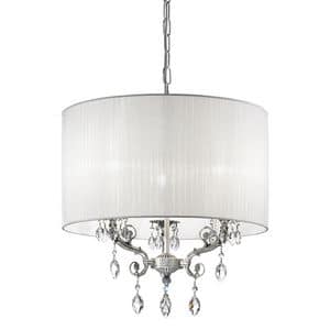 Art. 7117/3, Silver chandelier, with shade and SW drops