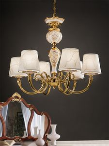 Art. 812/6, Elegant chandelier with hand-decorated porcelain