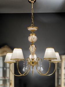 Art. 813/5, Chandelier with a classic taste, with hand-decorated porcelain