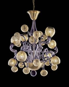 Art. VO 127/L/8, Chandelier with gold leaf decorations