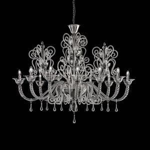 Art. VO 154/L/12, Elegant Murano glass chandelier