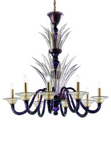 Art. VO 60/L/8+C, Murano glass chandelier