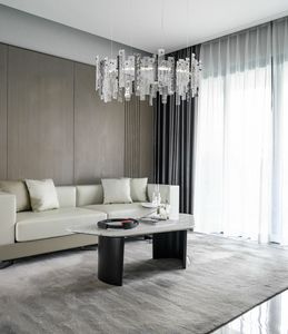 Artic 642/90, Chandelier, with transparent Murano glass