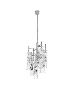 Bamboo 423/8, Suspension lamp, in metal and glass