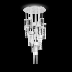 Bebop PL6550-12-CW, Ceiling lamp with worked crystal pendants