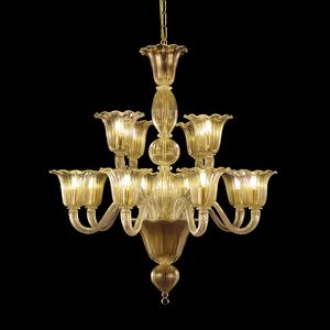 Bellepoque LE0364-8+4-K, Crystal chandelier with staggered lights