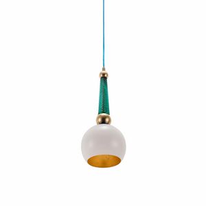 Blossom Art. BB_ANT01l, Suspension lamp in ground glass, aluminum and brass
