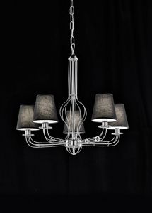 CALLE  70, Chandelier with 5 lampshades