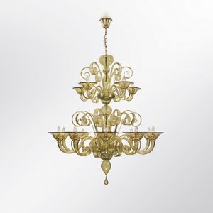 Capriccio D0550-10+5-F, Venetian style chandelier, smoked glass