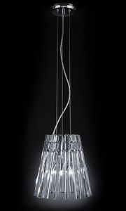 CIRCLE  32, Pendant lamp with transparent crystal pendants