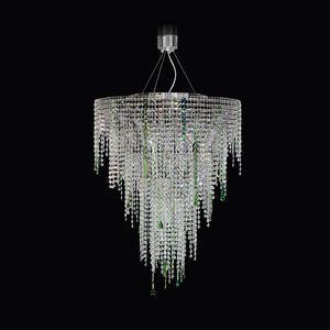 Circus SS4065-7590-N-G, Suspension lamp with transparent and green crystals