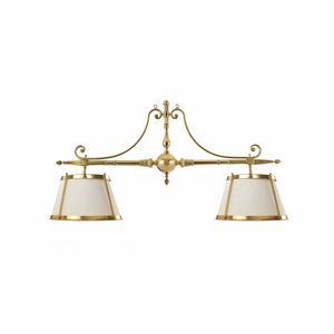 Classic Art. LF_L_540_gabbia, Brass two lights biliard chandelier with cage
