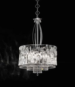 Crystal Blade 512/5SG, Suspension lamp with decorative crystals