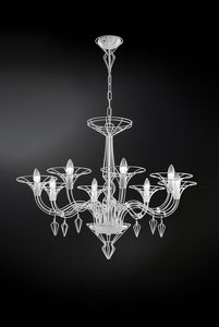 DEDALO Art. 192.188, Metal chandelier with a sinuous shape