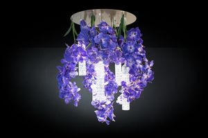 Flower Power Vanda, Chandelier with artificial orchids