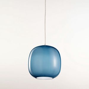 Forme Ls625-025, Chandelier in blue satin glass