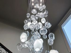 ICEROCK, Suspension lamp with blown glass elements