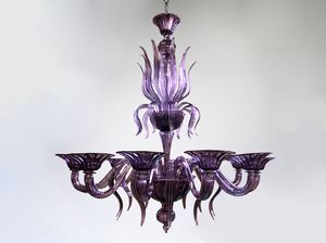 KAPPA AMETISTA, Chandelier made with traditional Venetian techniques