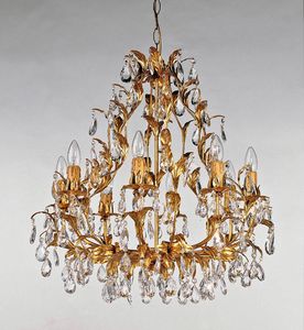 L.380/8, Chandelier with crystal elements