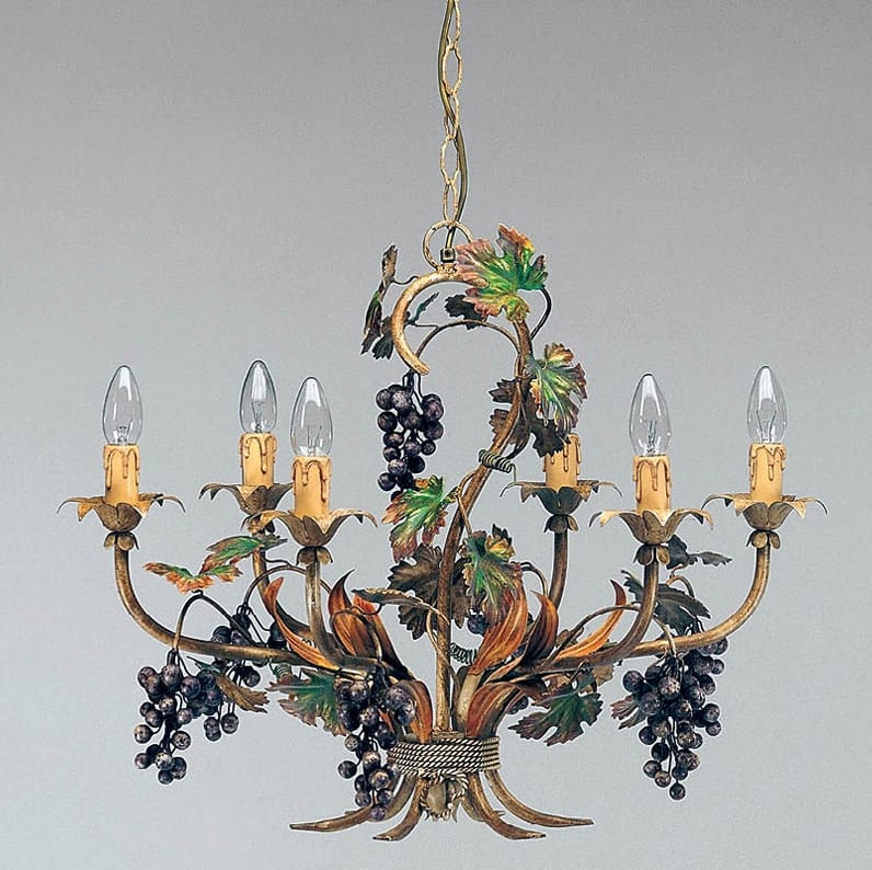 L.5190/6, Chandelier with decorations in the shape of bunches of grapes