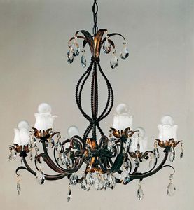 L.5425/6, Chandelier with rust and gold finishes