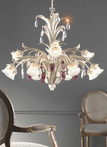 L.6030/8+4, Chandelier with decorations in the shape of bunches of grapes