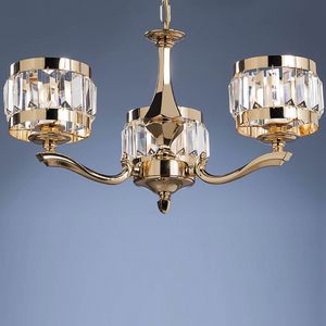 L32333, Chandelier in brass and crystal