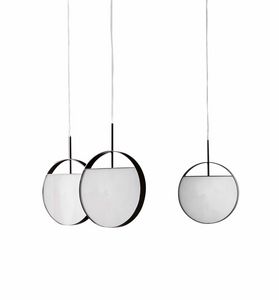 Luna chandelier, Round metal and glass chandelier