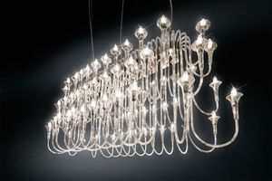 Maxi Octopus 72, Pyrex glass and steel chandelier