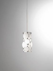 Orione Rs386-020, Modern chandelier in metal and white glass