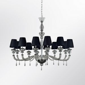 Palladium LP1001-12-DJ, Blown glass chandelier with lampshades