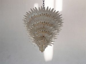 PALME, Chandelier composed of modular elements in crystal color glass