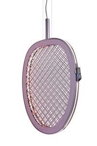 Periplo SE156 C, Suspension lamp, with metal grid and LED lights