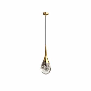Perpetua Art. BR_L5200, Drop-shaped pendant lamp in brass and glass