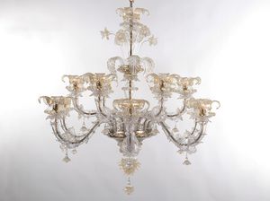 PISANI, Murano blown glass chandelier, handmade