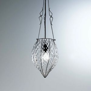 Pozzo Rs119-030, Hand-crafted suspension lamp in blown glass