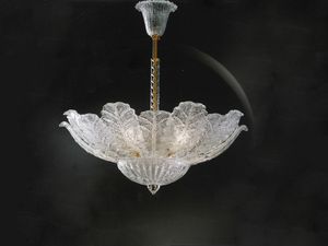 PRIMULA SOS, Suspension lamp with leaves in grit glass