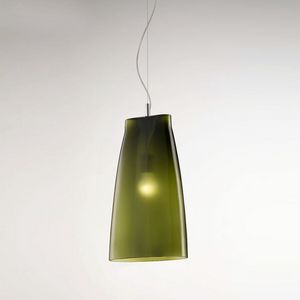 Seppia Ls623-045, Blown glass lamp, in satin olive green finish